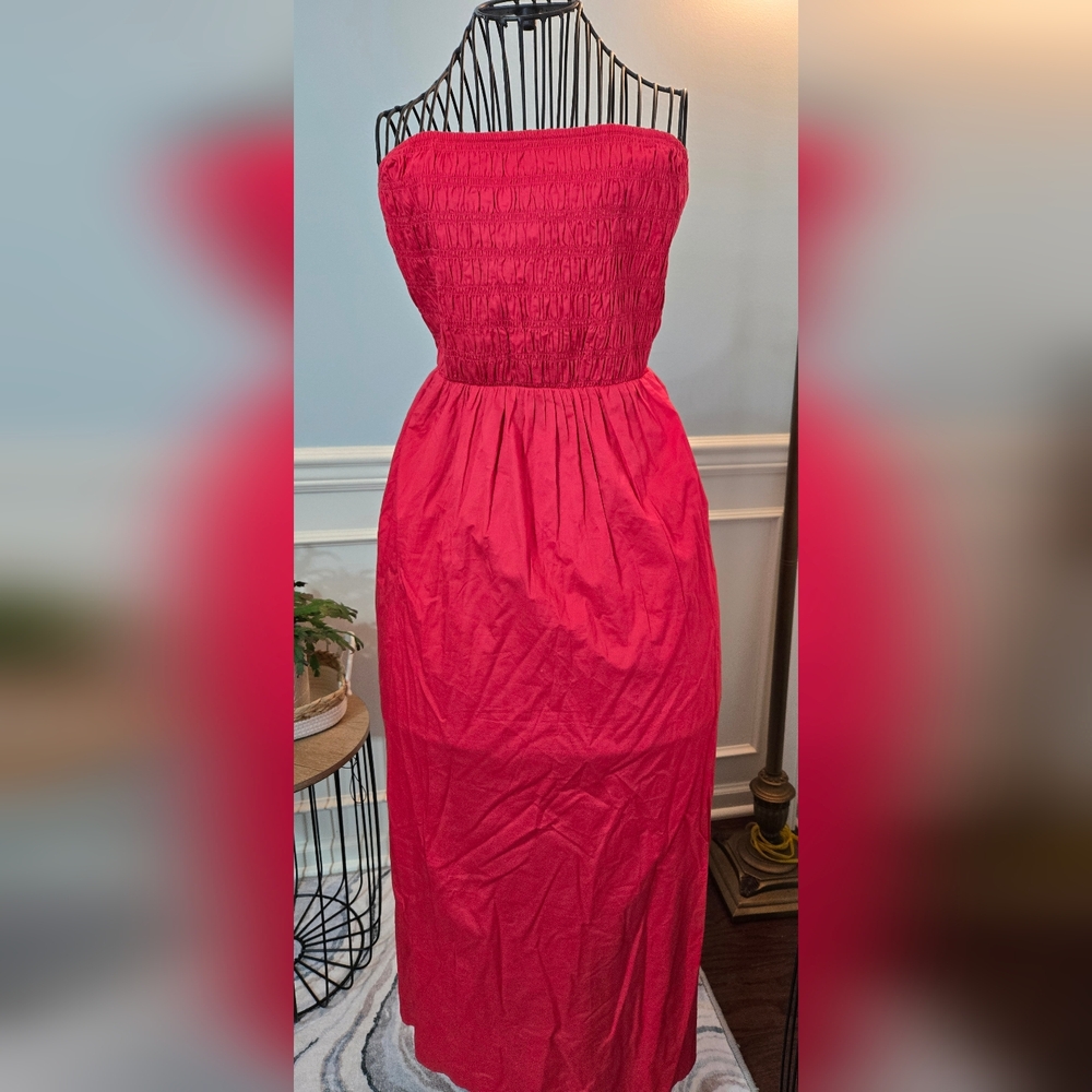 Old Navy Bold Red Smocked Dress